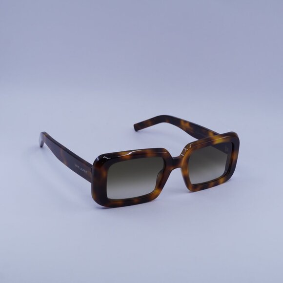 Saint Laurent SL534 SUNRISE 012 Sunglasses Havana Rectangle Frame, Brown Lenses - Picture 1 of 11
